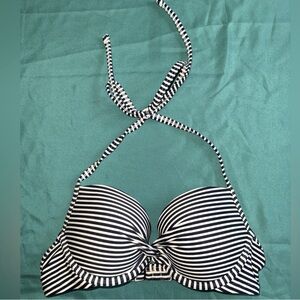 Aerie Navy and White Striped Push Up
Bikini Top